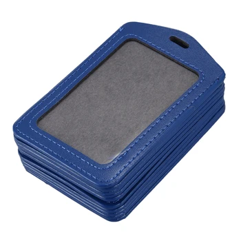 

RISE- Office School Faux Leather Vertical Name Card ID Badge Holder Pouch 10 Pcs