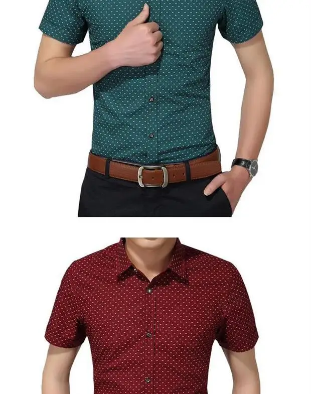 Новинка, осенняя Модная брендовая мужская одежда, приталенная Мужская рубашка с длинным рукавом, мужская повседневная рубашка в горошек