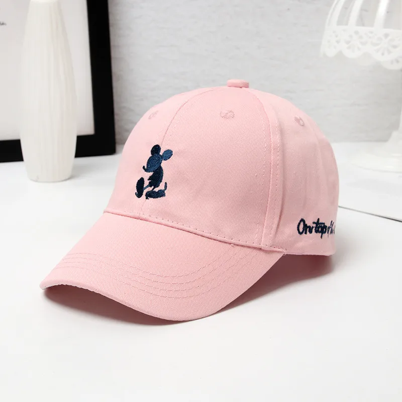 Детская бейсболка s шляпа Микки Мауса Бейсболка Snapback кепки бренд хип-хоп высокое качество Bone gorras дети мальчик Casquette - Цвет: Розовый