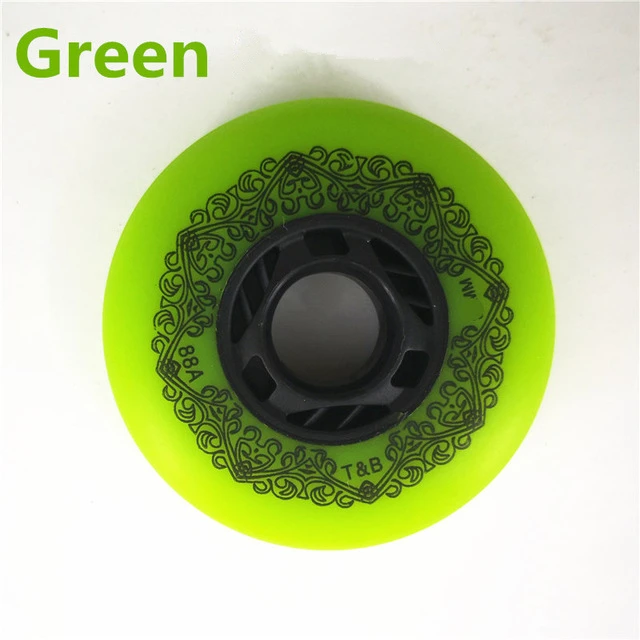 green wheel only 4 шт./партия 88A скользящие роликовые коньки колеса для Ролики SEBA hv High WFSC KSJ для powerslide для RB раздвижные тормозные Дрифт колеса - Цвет: green wheel only