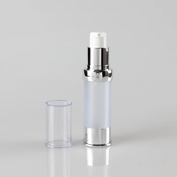 

100pcs 15ml clear frosted airless pump bottle for lotion,15ml bottle with clear cap