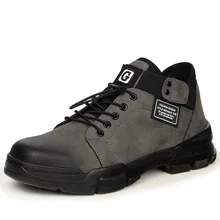 Мужская защитная обувь, противоскользящая, дышащая, износостойкая, противоскользящая и защитная обувь, Рабочая обувь со стальным носком