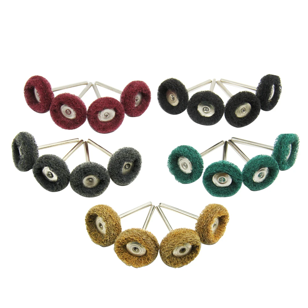 20pcs Abrasive Buffing Polishing Wheel Nylon Brush Rotary Tool