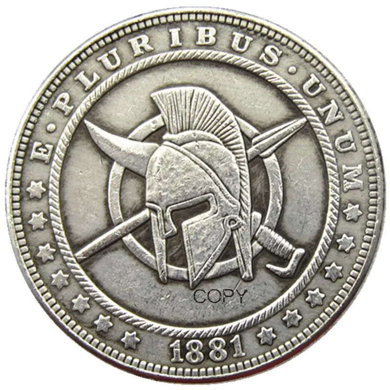 

HB(116)US Hobo 1881 Morgan Dollar Skull Zombie Skeleton Silver Plated Copy Coins