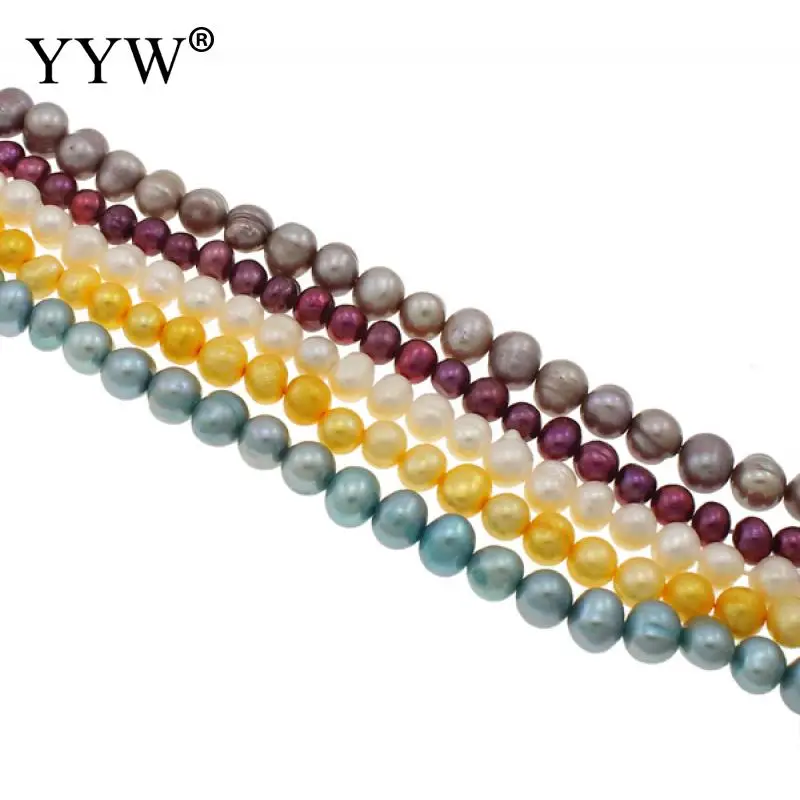 

Cultured Potato Freshwater Pearl Beads 0.8mm Hole Natural Mixed Colors Grade A 5-6mm 14.5inch/Strand for DIY Jewelry Making