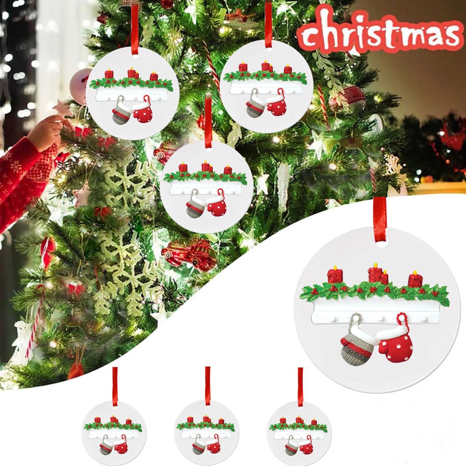 2020 Christmas tree DIY pendant tag Single-sided glossy model Ornament Hanging Home Party Decor adornos navidenos Drop Ship | Дом и сад