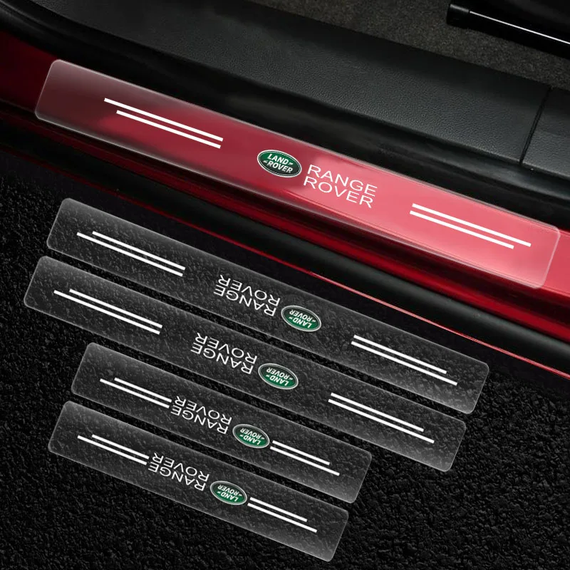 Автомобильные 3D прозрачные наклейки на порог двери педали для Land Rover Range Sport Discovery 4
