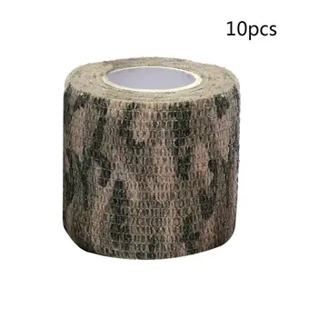 

10 Rolls Woodland Camouflage Self-Adhesive Bandage Non-Woven Fabric Elastic Tape