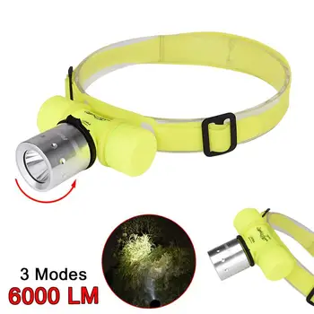 

Super Bright T6 LED Headlight Diving Head Torch Waterproof Light 3 Modes LED Torch Underwater Light Head Lamp