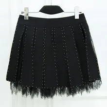 Женская юбка, осень, новая черная юбка с высокой талией, осенняя и зимняя юбка, черная юбка, штаны