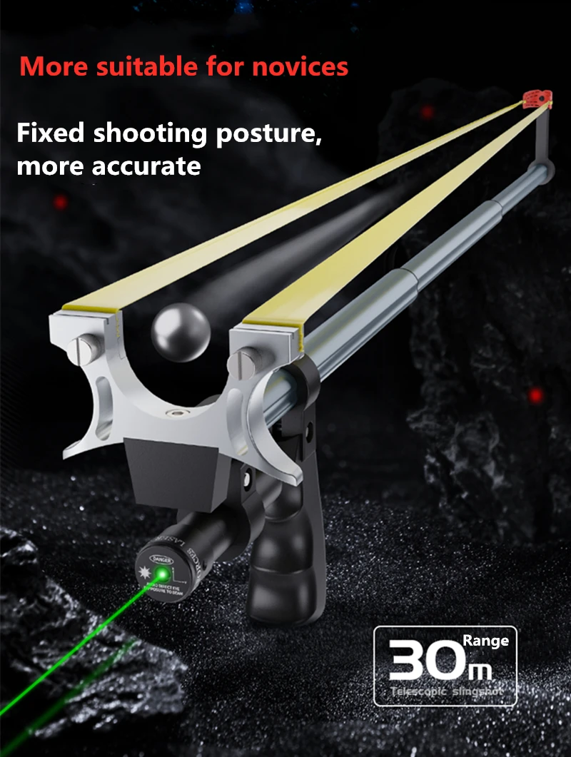 Slingshot catapult with laser