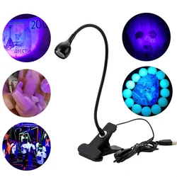 Lampe UV Led Flexible et brillante à pince USB, sèche ongles à colle réglable, Gel de durcissement, détecteur de produit médical 