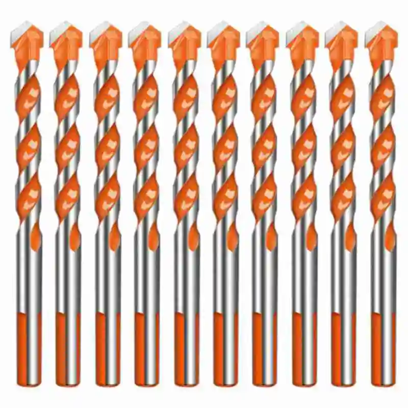 

10Pcs Drill Bits Triple-Cornered Handle Alloy Drill Bits 6mm Blade Diameter for Ceramic Glass Hole Wall Cobalt