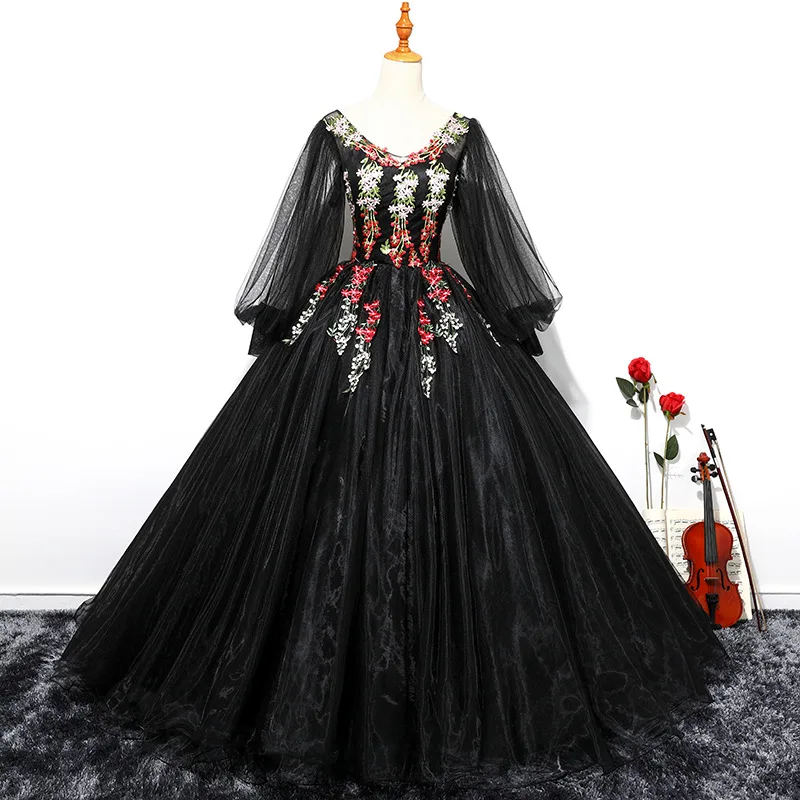 Robe de soiree с рукавом-фонариком вечернее платье ручной работы цветок Оман v-образным вырезом Tull красный Иллюзия вечернее платье для выпускного вечера Вечернее платье