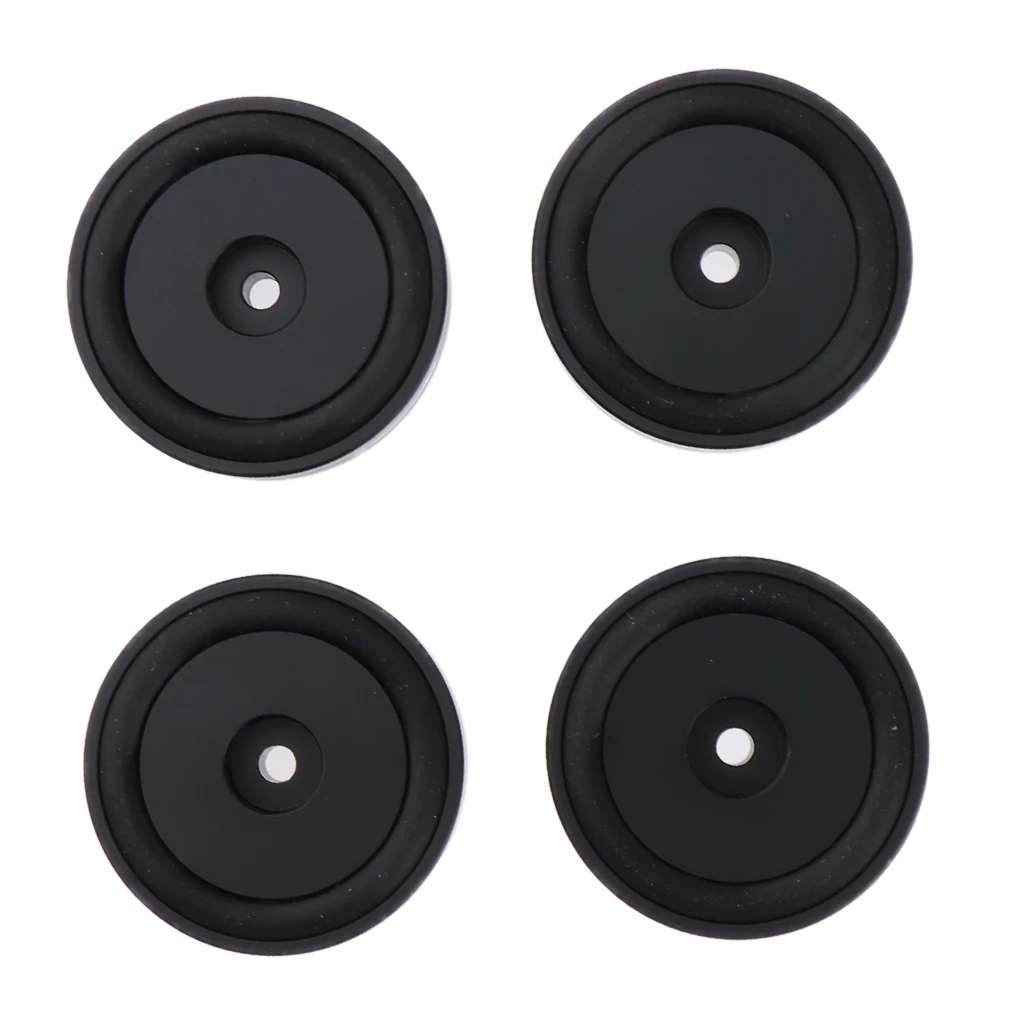 4 Pack Aluminum Speaker Spike Shockproof 50x15mm Isolation Feet Stand Cone Pad Turntable Amplifier CD DAC Recorder Black