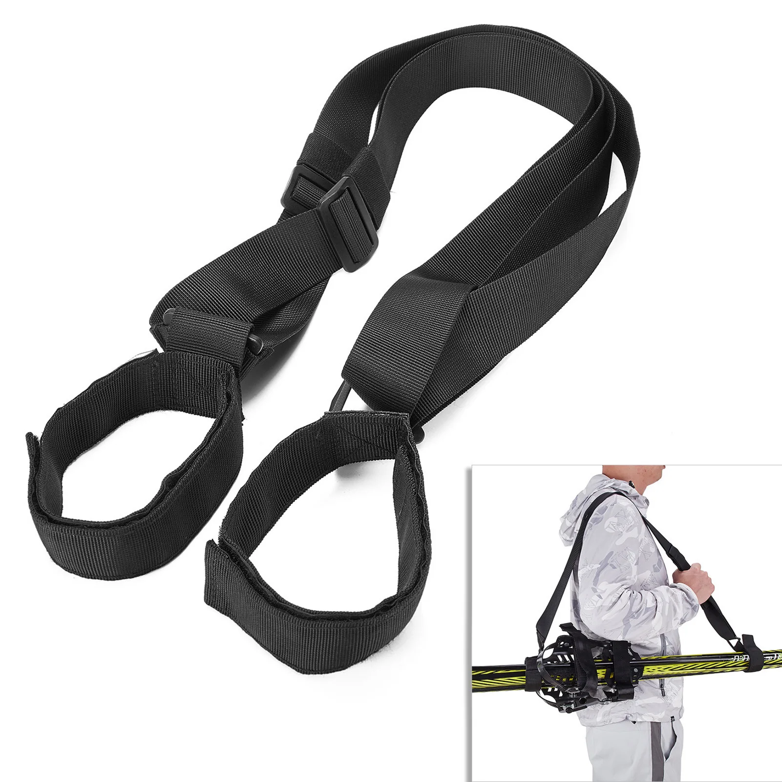 Ski And Poles Backpack Carrier Straps Adjustable Ski Shoulder Strap Ski