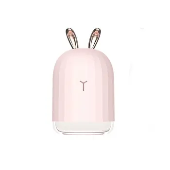 

Office Mini Portable Durable Aroma Essential Oil Diffuser Environmentally Friendly Pink Rabbit Ear Humidifier
