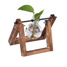 Стеклянная деревянная ваза Террариум стол гидропонный завод Бонсай цветок подвесной поднос стеклянные цветочные вазы завод Цветок Подвесной поднос s