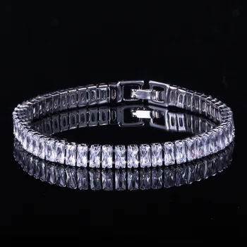 

AAA Zircon S925 Sterling Silver Platinum Gemstone Bracelet Bridal Wedding Party Luxury Jewelry.