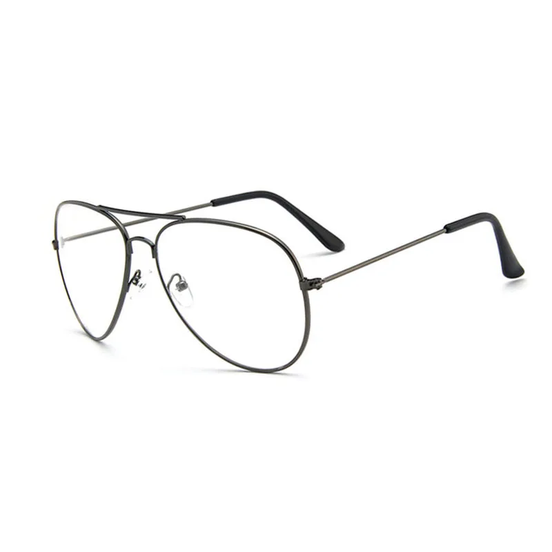 Прозрачные линзы женские очки мужские ретро пилот оптические очки в оправе очки металлические очки поддельные очки аксессуары mujer