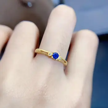 

925 Sterling Silver 100% Natural And Real Sapphire Gemstone Wedding Engagement Rings for Women Fine Jewelry Gift Wholesale