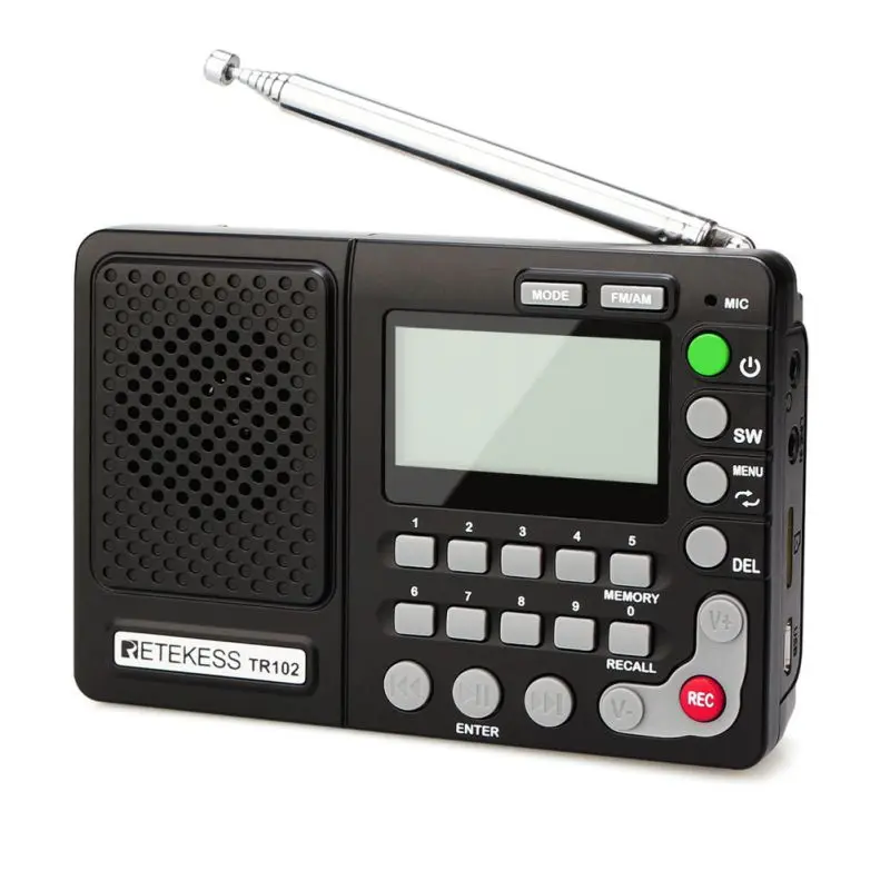 

Portable FM/AM/SW Radio MP3 Music Player REC Recorder With Sleep Timer Support TF Card