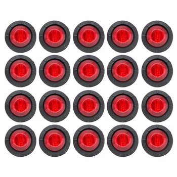 

20Pcs 3/4 Inch Mini Small Round Light 3LED Side Marker SMD Light Clearance Lamp for ATV Trailer Truck Boat Bus RV