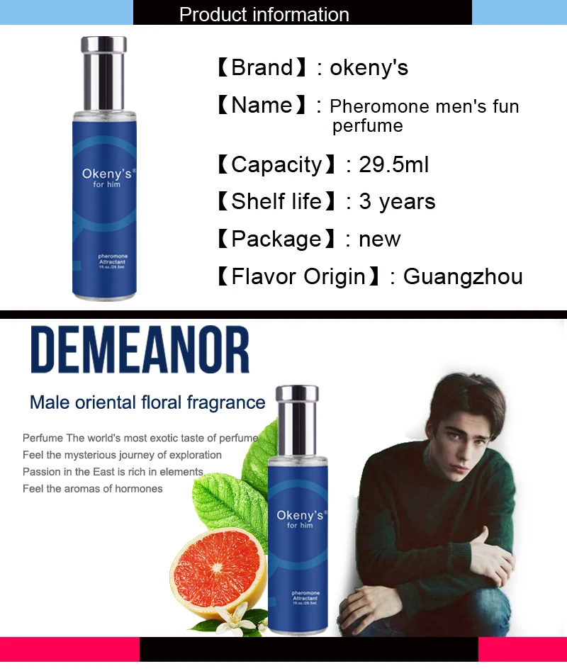 29.5ml Body Perfumed for Men Scented Water for Men Spray Oil and Pheromone Flirt Scented Water for Men Attract Girl Fragrance