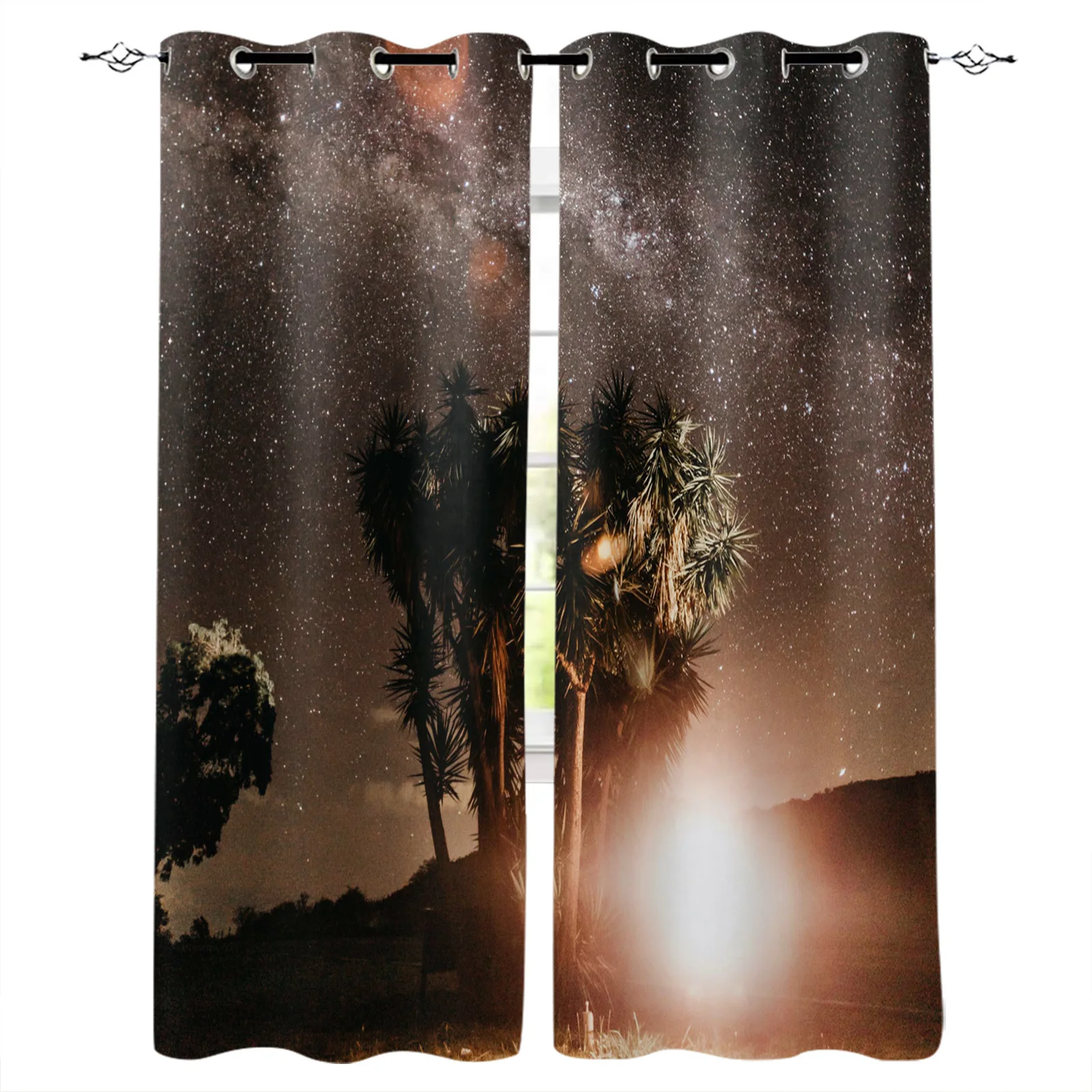 Space Decor Window Curtains Galaxy Stars in Celestial Astronomic Nebula Planets in Universe Drapes for Living Room Bedroom black and white curtains Curtains