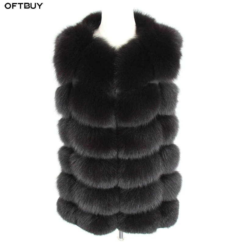 Женский утолщенный жилет без рукавов OFTBUY Черный Повседневный с V образным