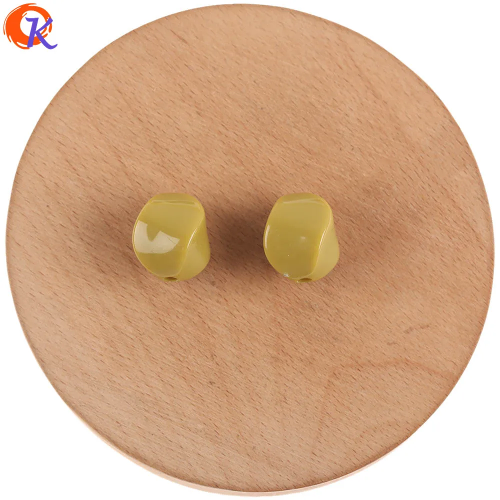 Yellow Green Сердечный дизайн 14*18 мм 100 шт аксессуары для ювелирных изделий/DIY акриловые бусины/скручивающаяся форма/бусины для изготовления ювелирных изделий/ручная работа/фурнитура для сережек - Цвет: Yellow Green