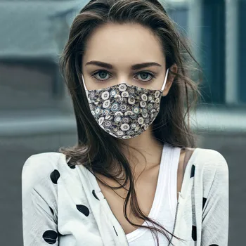 

Adult Unisex Prints Mouth Mask Can Be Washed Anti-fog Sunscreen And Dust-proof Mask Anti-pollution Masque De Protection Lavable