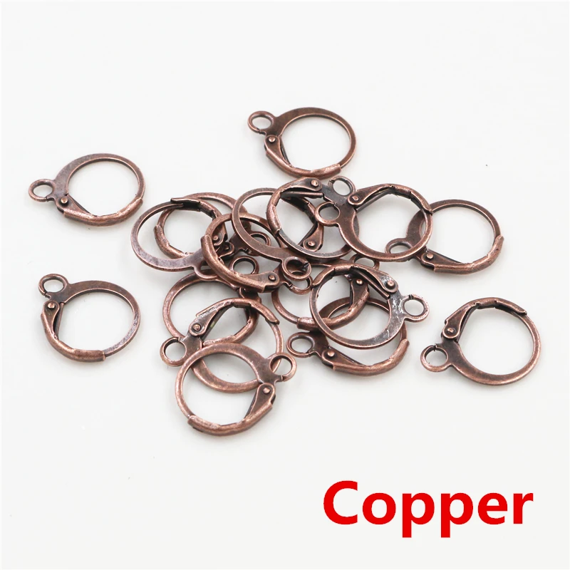 14x12mm 30pcs High Quality Antique Copper Colors Plated Brass French Earring Hooks Wire Settings Base Whole Sale-Y2-21 | Украшения и
