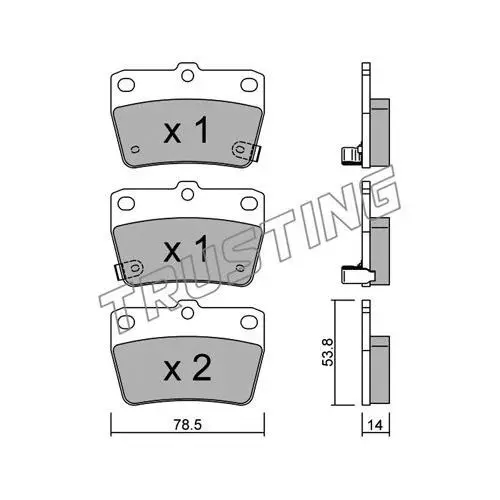 К-т торм. колодок Fr VAG Ibiza 02-09, TO RAV4 II TRUSTING 446.0