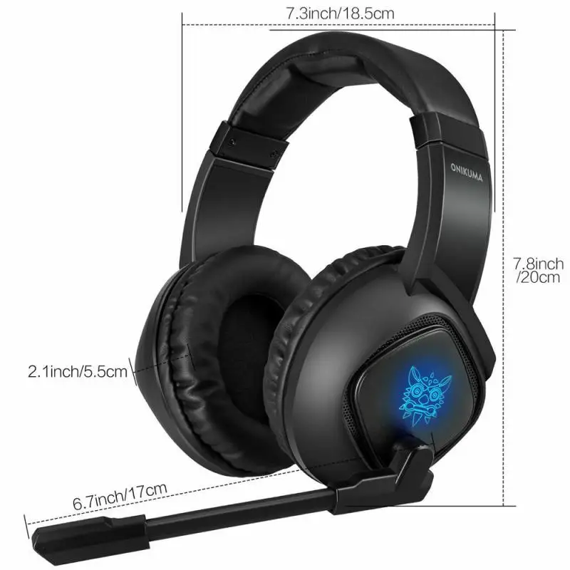 Led Light Gaming Headphones For Computer PS4 Gamer Adjustable Bass Stereo PC Gamer Over Ear Wired Headset With Mic