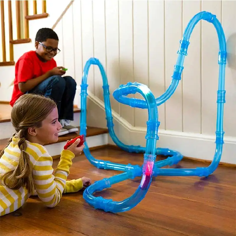 

Chariots Zipes Speed Pipes Large Set Of Remote Control Pipe Flying Car Electric Remote Control Rail Car Toys Kid