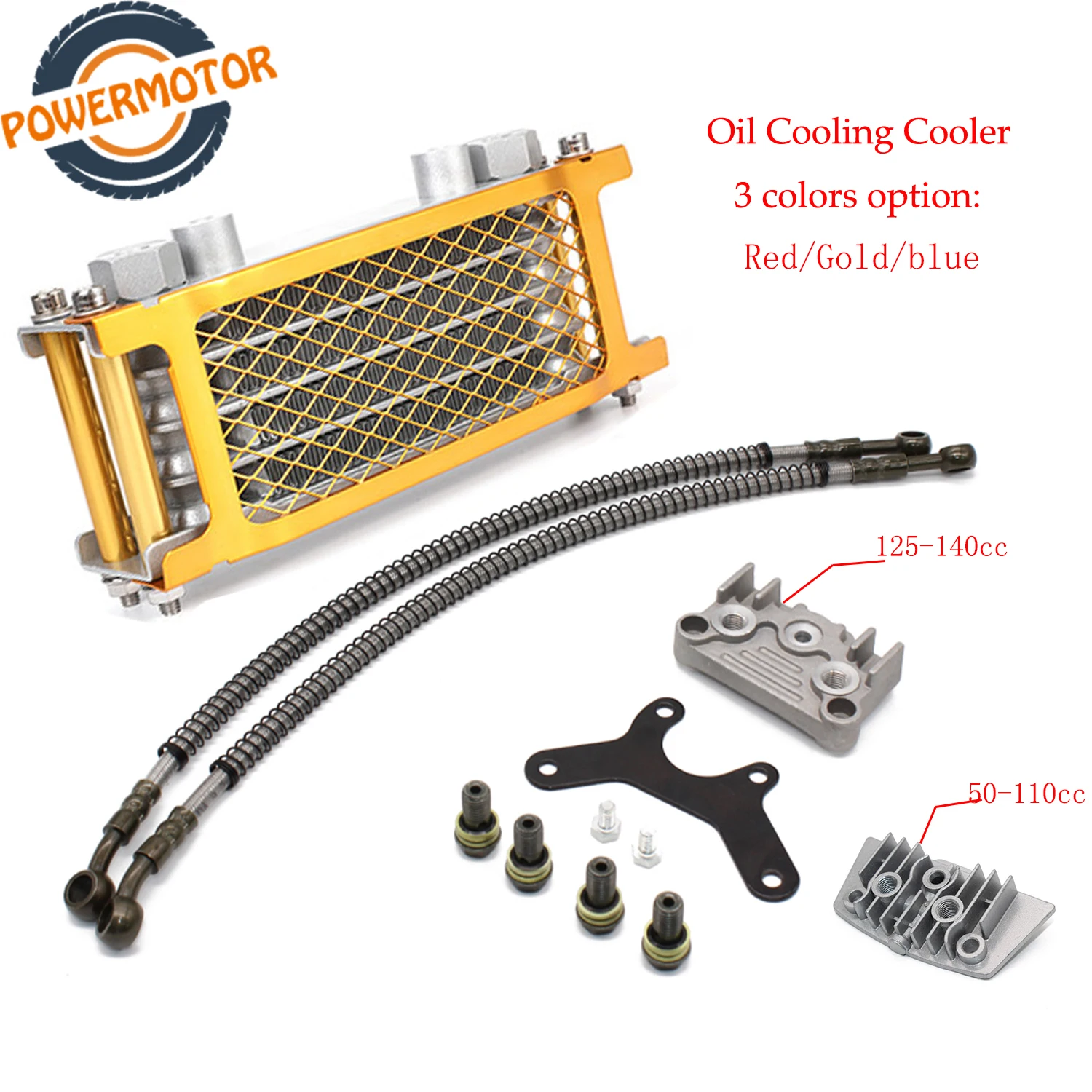 MotorcycleOilCoolingKitCoolerRadiatorOilCoolerSetFor50cc70cc