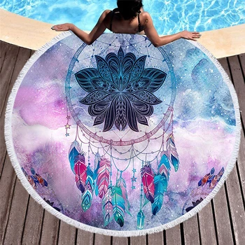 

Mandala dream catcher 150cm Round Beach Towel Wall Tapestry Picnic Blanket Portable Outdoor Sport Kids Gift mat yoga mat T615