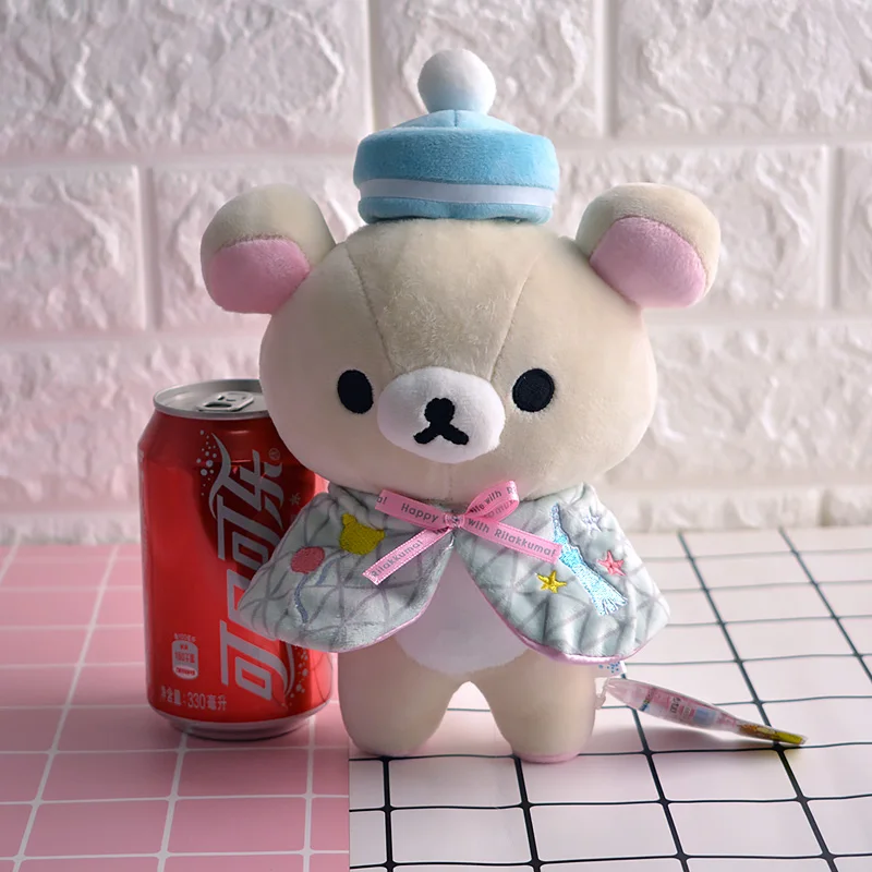3 шт./компл. 18-22 см Новые Rilakkuma аниме мягкие милые плюшевые куклы пушистая кукла игрушки животные из мультфильмов для малышей, очки-детский подарок на Рождество