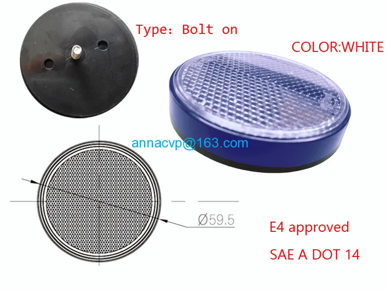 trailer round reflector light lamp trailer parts White (1)