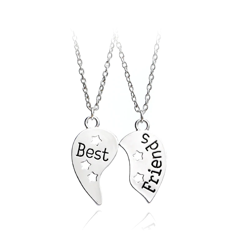 Мода сердце полые ожерелья лучших друзей Подвески символ узор рукодельный кулон ожерелье для женщин подарок ювелирной дружбы