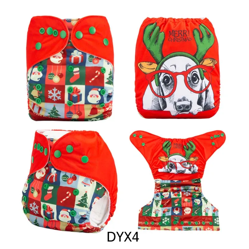 DYX4 {AnAnBaby} Новые дизайнерские Многоразовые детские подгузники одного размера с цифровыми принтами - Цвет: DYX4