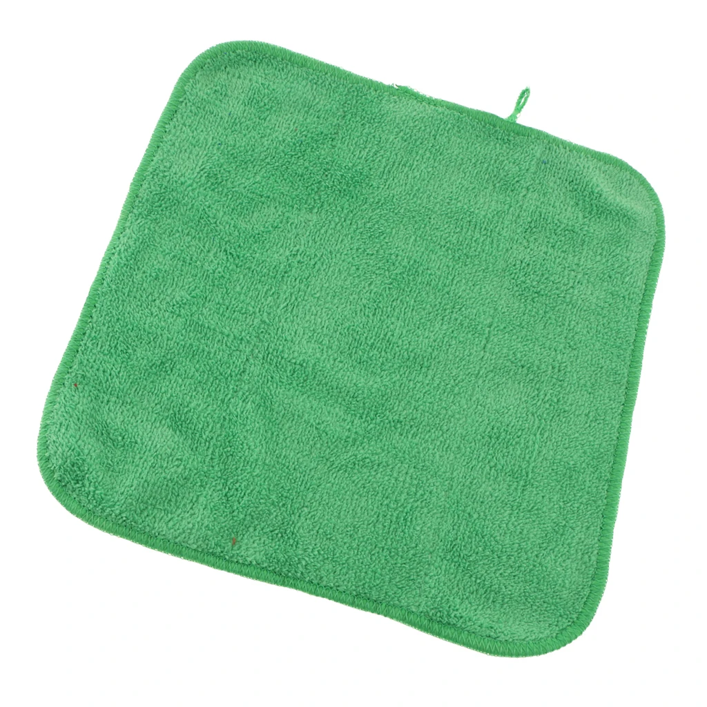 Soft Coral Fleece Towel Kitchen Wash Auto Car Home Cleaning Washable Cloth Blue 29.5 x 29cm
