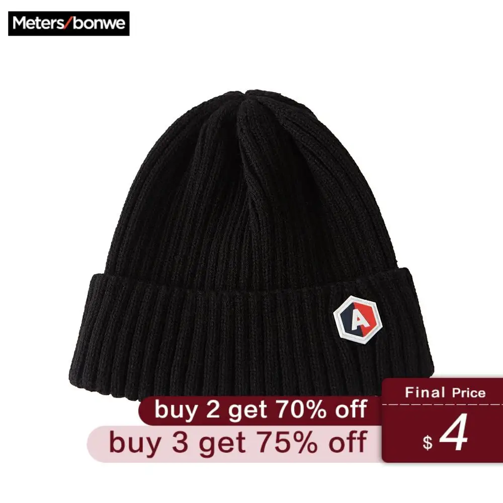 

Metersbonwe Brand Winter Men Hats Male Striped Basic Knitted Hat Solid Unisex Beanie Autumn Winter Wool Blends Soft Warm Hats