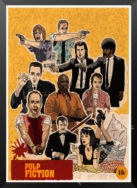 Affiche de Film de Pulp Fiction en Kraft, Décoration d'Ameublement