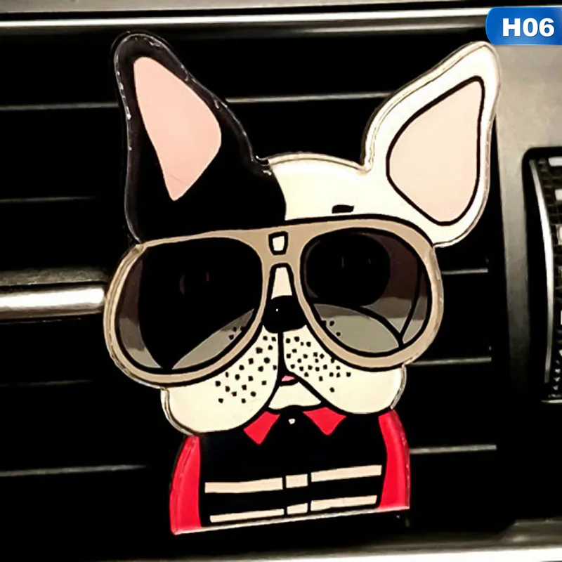 1pc Cute Pet Dog Car Air Freshener Perfume Lifelike Dog Doll Car Perfume Automobile Air Conditioning Vent Perfumes