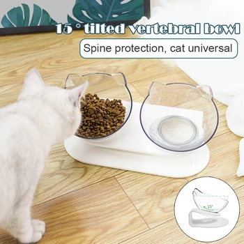 

Spot Cat Food Bowl with Stand White Dog Water Bowl Single/Double Bowl Pet Feeding Tool QP2