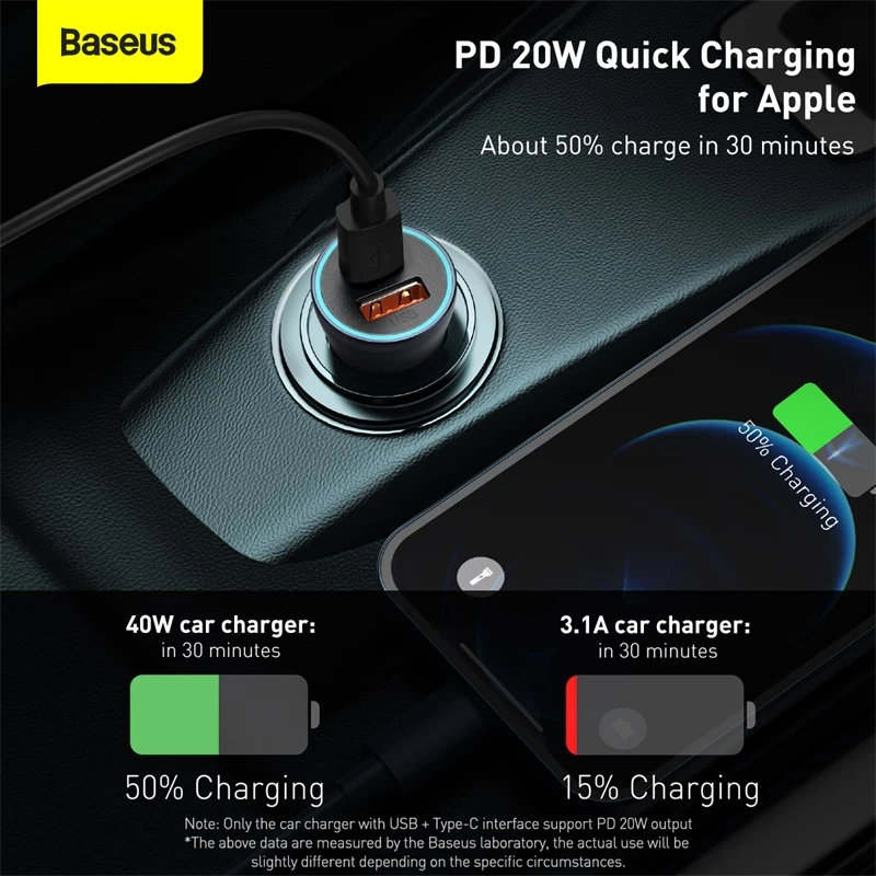 Baseus 40W Car Charger USB Car Charger Type C Dual Port Car Charger Quick Charge QC.jpg Q90.jpg