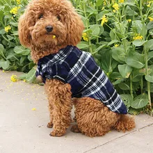 Милая клетчатая рубашка для собак Kawaii, блуза, рубашка для собак, щенков, кошек, клетчатая одежда с принтом, свитер, костюм, пальто, одежда, поставка
