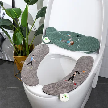 

Polyester Toilet Seat Cover Foldable Toilet Seat Reusable Soft Seat Cover Pads Portable Thick Toilet Mat Bathroom Accessiores